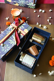 Alama Candle, Zuhoor Blend Tea and Brass Strainer