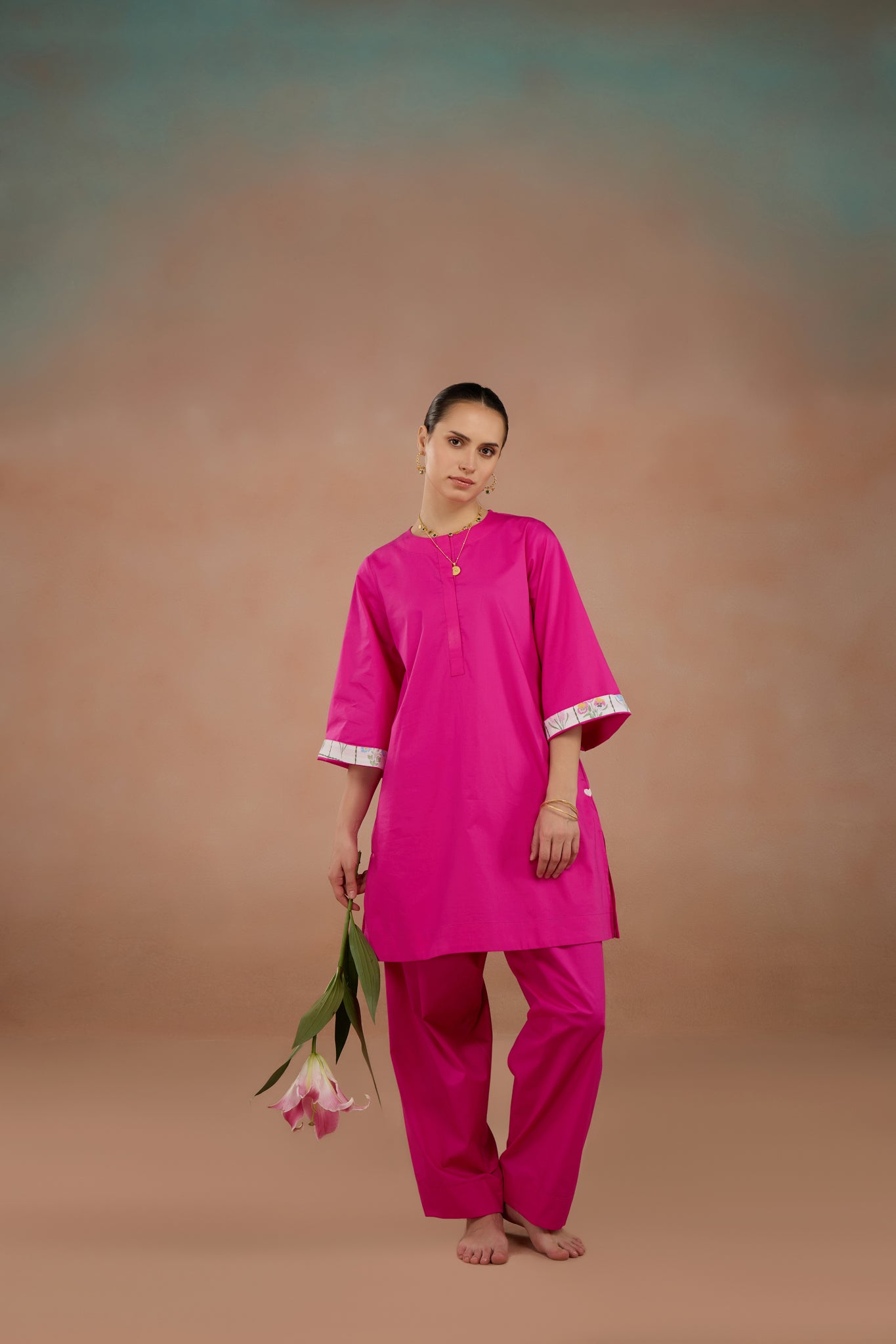 Saba Gulabi Kurta Set
